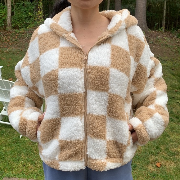 Reduced ‼️ 30% off New Wild Rose Checkered Hoodie Sweater - Picture 1 of 7
